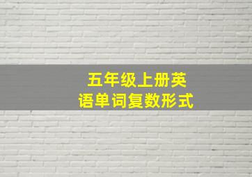 五年级上册英语单词复数形式