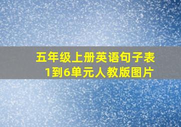 五年级上册英语句子表1到6单元人教版图片