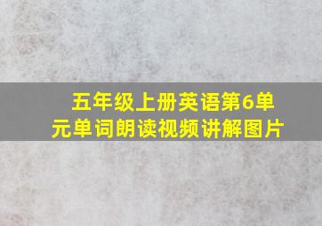 五年级上册英语第6单元单词朗读视频讲解图片