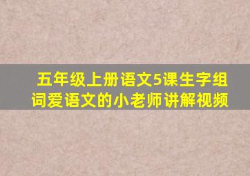 五年级上册语文5课生字组词爱语文的小老师讲解视频