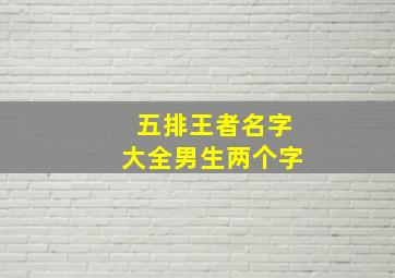 五排王者名字大全男生两个字