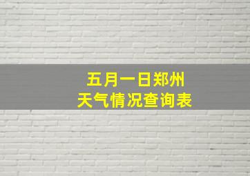 五月一日郑州天气情况查询表