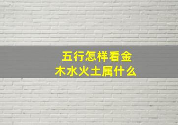 五行怎样看金木水火土属什么