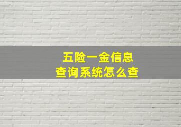 五险一金信息查询系统怎么查