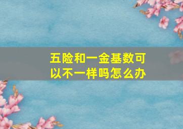 五险和一金基数可以不一样吗怎么办