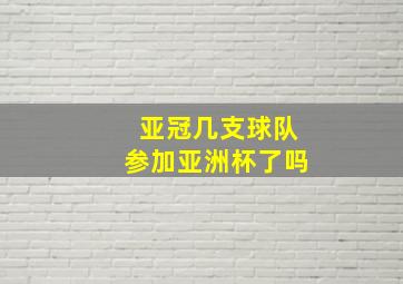 亚冠几支球队参加亚洲杯了吗