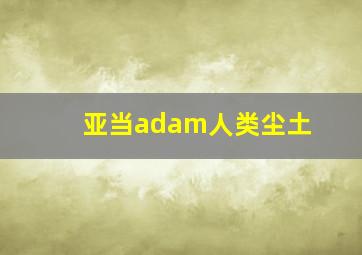 亚当adam人类尘土