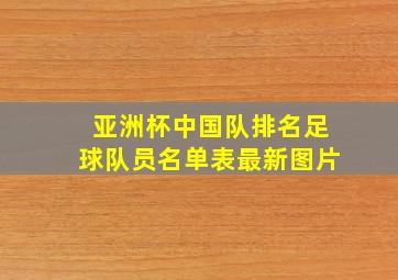 亚洲杯中国队排名足球队员名单表最新图片