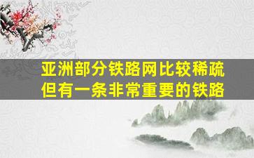 亚洲部分铁路网比较稀疏但有一条非常重要的铁路