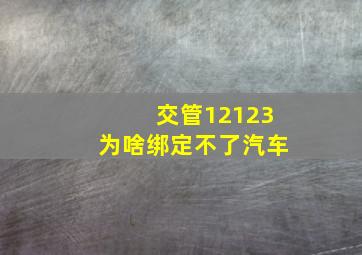 交管12123为啥绑定不了汽车