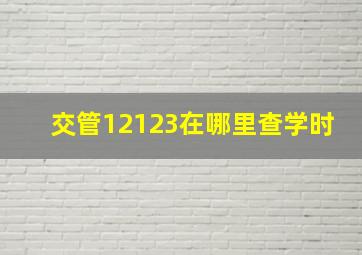 交管12123在哪里查学时