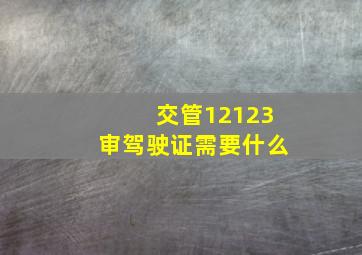 交管12123审驾驶证需要什么