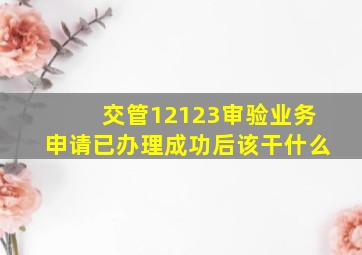 交管12123审验业务申请已办理成功后该干什么