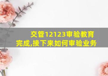 交管12123审验教育完成,接下来如何审验业务