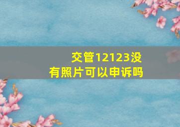 交管12123没有照片可以申诉吗