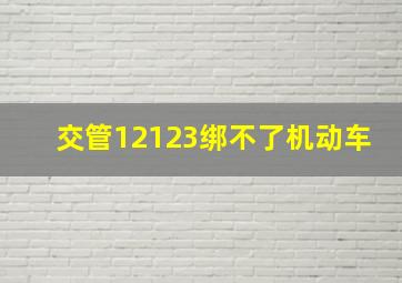 交管12123绑不了机动车