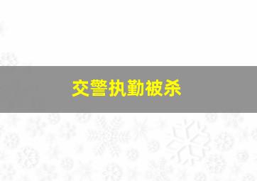 交警执勤被杀