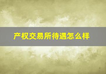 产权交易所待遇怎么样