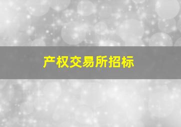 产权交易所招标