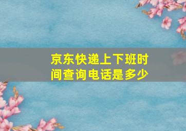 京东快递上下班时间查询电话是多少