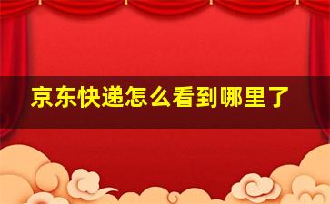 京东快递怎么看到哪里了