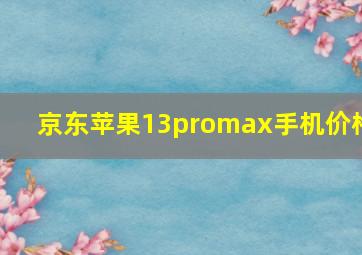 京东苹果13promax手机价格