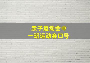 亲子运动会中一班运动会口号