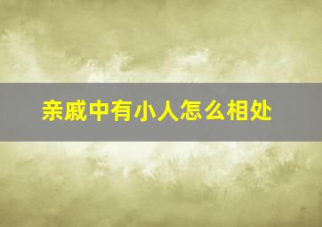 亲戚中有小人怎么相处