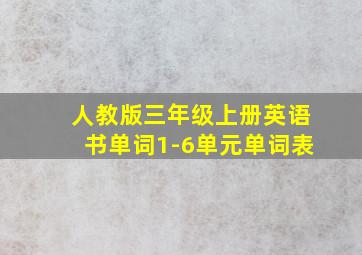 人教版三年级上册英语书单词1-6单元单词表