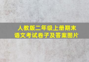 人教版二年级上册期末语文考试卷子及答案图片