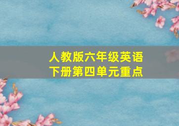 人教版六年级英语下册第四单元重点