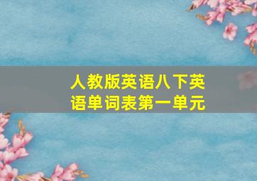 人教版英语八下英语单词表第一单元