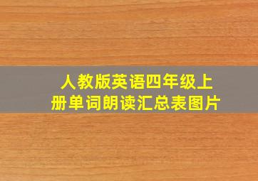 人教版英语四年级上册单词朗读汇总表图片