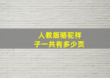 人教版骆驼祥子一共有多少页