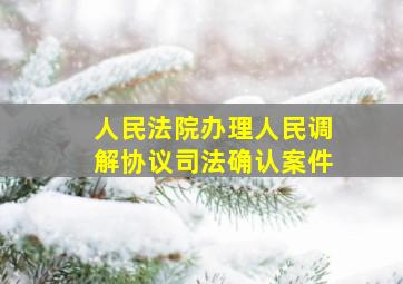 人民法院办理人民调解协议司法确认案件