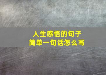 人生感悟的句子简单一句话怎么写