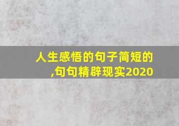 人生感悟的句子简短的,句句精辟现实2020