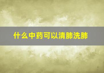 什么中药可以清肺洗肺