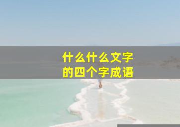 什么什么文字的四个字成语