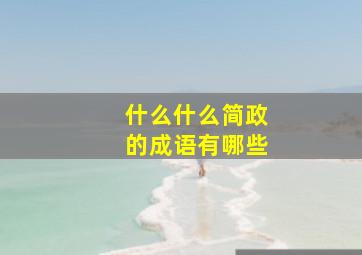 什么什么简政的成语有哪些