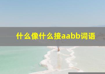 什么像什么接aabb词语