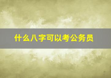 什么八字可以考公务员