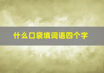 什么口袋填词语四个字