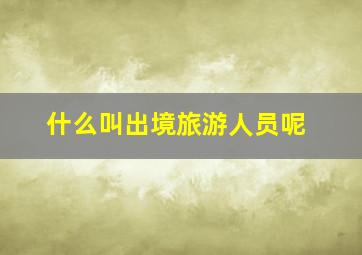 什么叫出境旅游人员呢