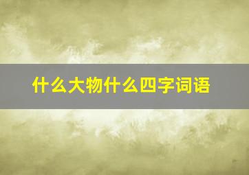 什么大物什么四字词语