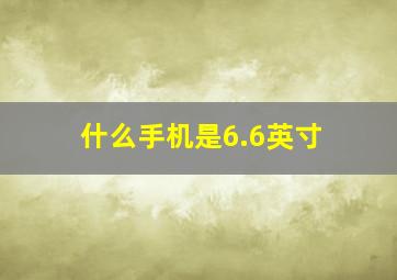 什么手机是6.6英寸