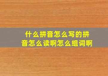 什么拼音怎么写的拼音怎么读啊怎么组词啊