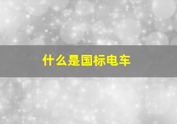 什么是国标电车