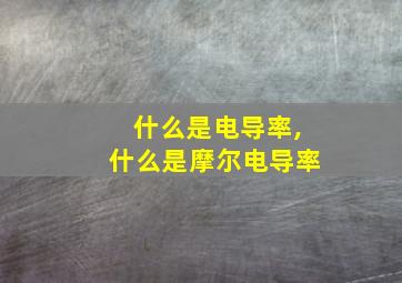 什么是电导率,什么是摩尔电导率