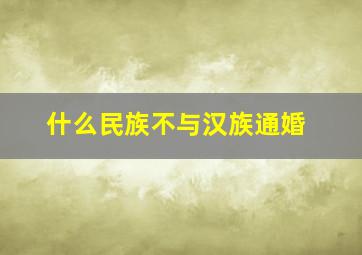 什么民族不与汉族通婚